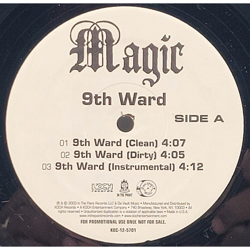 MAGIC - 9TH WARD /‎ TEAR IT UP  - RAP HIP HOP SINGLE  PROMO